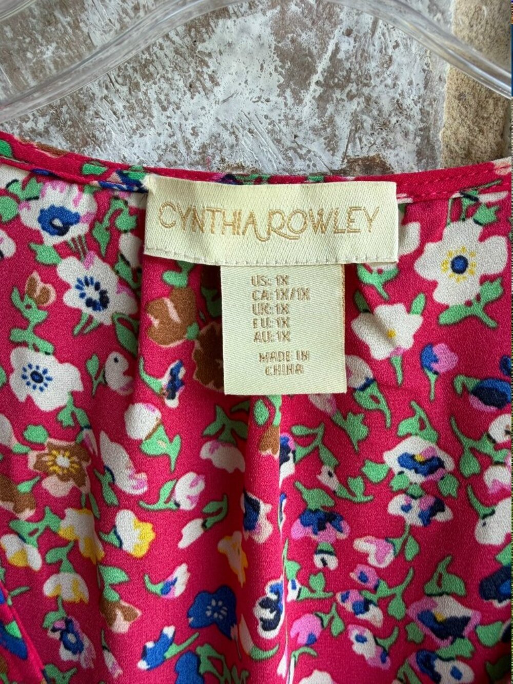 Cynthia Rowley Short Sleeve Button V-Neck Floral Blouse Women's Size 1X - Picture 3 of 8